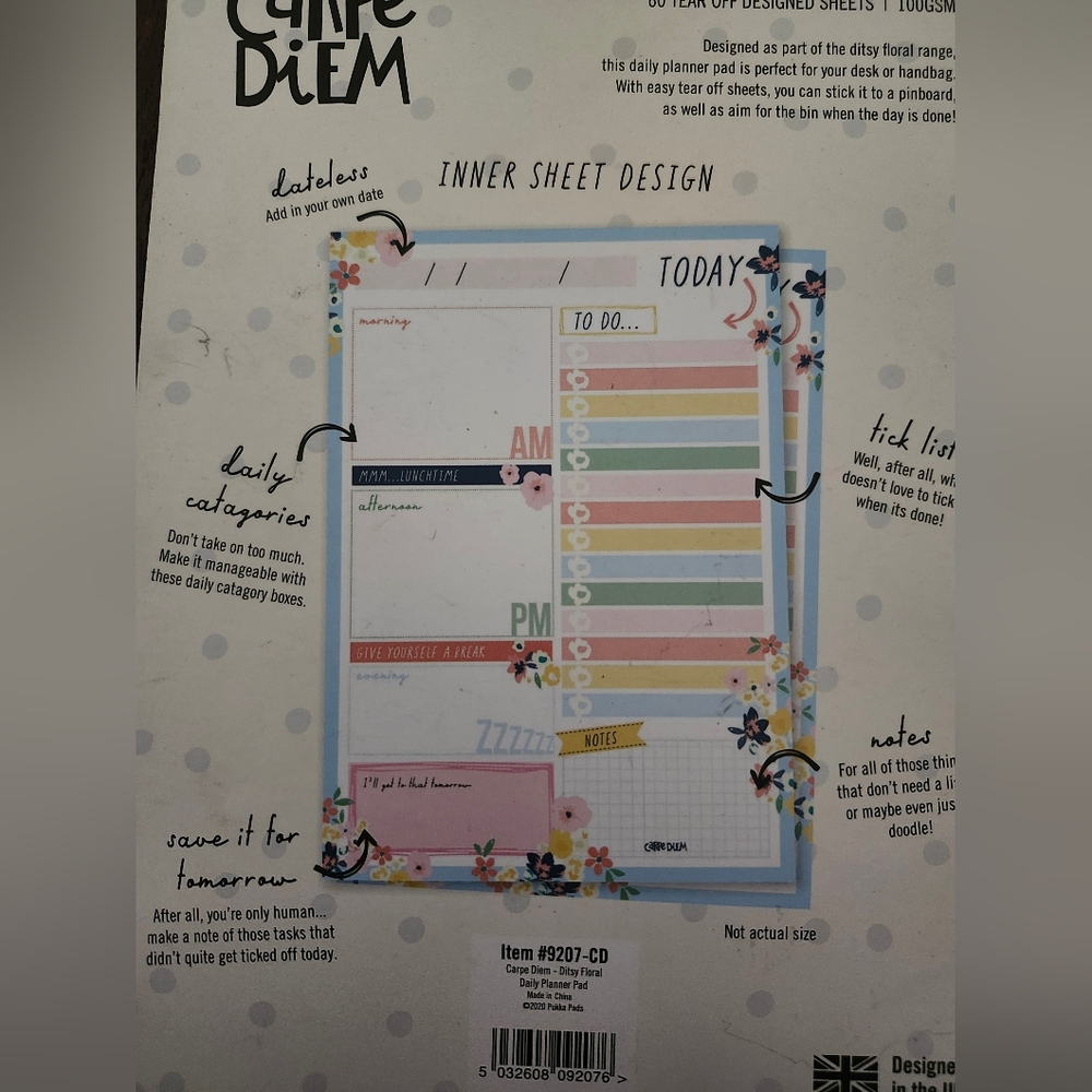 Floral A5 Daily Planner Notepad - Picture 5 of 8
